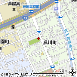 呉川公園トイレ周辺の地図
