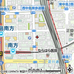 大原法律公務員＆スポーツ専門学校　大阪校周辺の地図