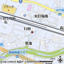 愛知県豊橋市大岩町行田2-7周辺の地図