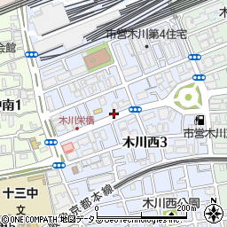 大阪府大阪市淀川区木川西周辺の地図