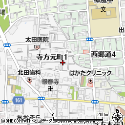 大阪府守口市寺方元町1丁目周辺の地図