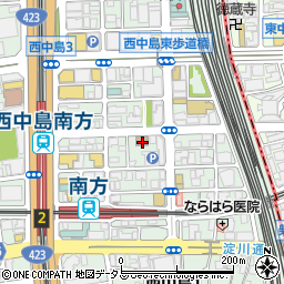 淀川西中島郵便局周辺の地図