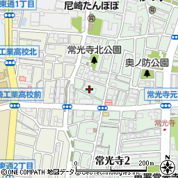 兵庫県尼崎市常光寺1丁目25周辺の地図