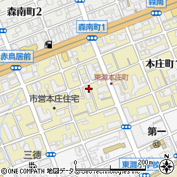 兵庫県神戸市東灘区本庄町周辺の地図