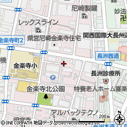 兵庫県尼崎市金楽寺町周辺の地図