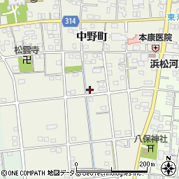 静岡県浜松市中央区中野町4163周辺の地図