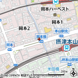 ファミリーマート東灘岡本橋店周辺の地図