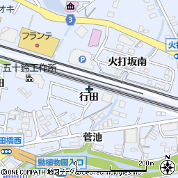 愛知県豊橋市大岩町行田4-14周辺の地図