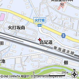 愛知県豊橋市大岩町高足道周辺の地図