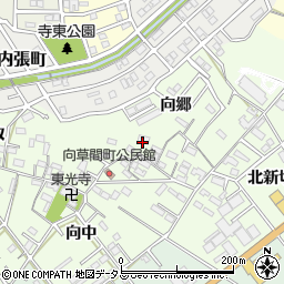 愛知県豊橋市向草間町周辺の地図