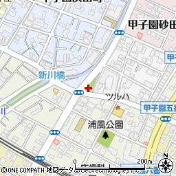 甲子園警察署浦風交番周辺の地図