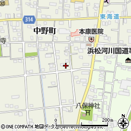 静岡県浜松市中央区中野町4198周辺の地図