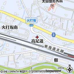 愛知県豊橋市大岩町高足道33周辺の地図