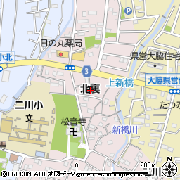 愛知県豊橋市二川町北裏周辺の地図