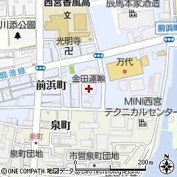 金田運輸前浜倉庫周辺の地図