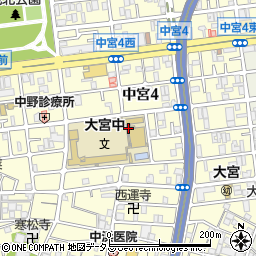 大阪府大阪市旭区中宮周辺の地図