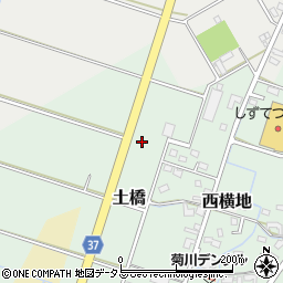 静岡県菊川市土橋周辺の地図