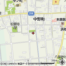 静岡県浜松市中央区中野町4158周辺の地図
