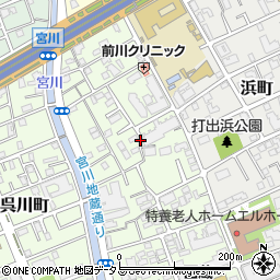 兵庫県芦屋市西蔵町周辺の地図