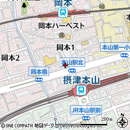 岡本香梅館周辺の地図
