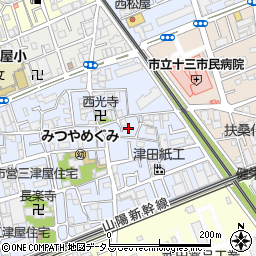 大阪府大阪市淀川区三津屋南1丁目6周辺の地図