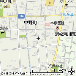 静岡県浜松市中央区中野町4188周辺の地図