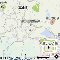 奈良県生駒市高山町7922-2周辺の地図