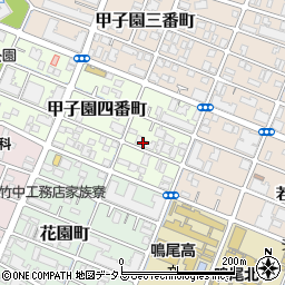 兵庫県西宮市甲子園四番町6-25周辺の地図