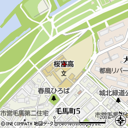 大阪府立桜宮高等学校周辺の地図