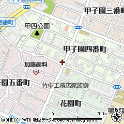 兵庫県西宮市甲子園四番町11-17周辺の地図