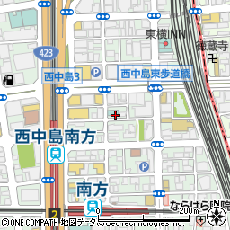 タイムズアパホテル新大阪南方駅前駐車場周辺の地図