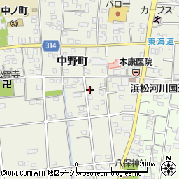 静岡県浜松市中央区中野町4187周辺の地図