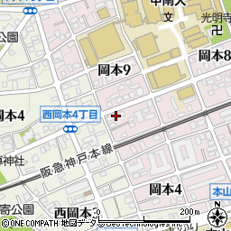甲南学園庄屋住宅周辺の地図