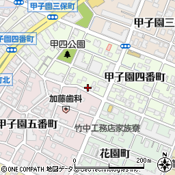 兵庫県西宮市甲子園四番町11-23周辺の地図