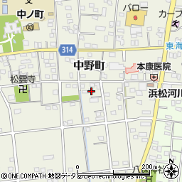 静岡県浜松市中央区中野町4176周辺の地図
