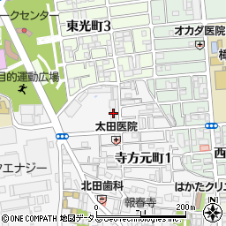 大阪府守口市寺方元町1丁目1-1周辺の地図