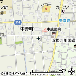 静岡県浜松市中央区中野町4184周辺の地図