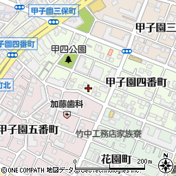 兵庫県西宮市甲子園四番町11周辺の地図