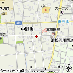 静岡県浜松市中央区中野町4181周辺の地図