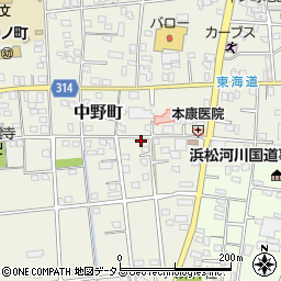 静岡県浜松市中央区中野町4182周辺の地図