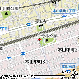 本山中町会館周辺の地図