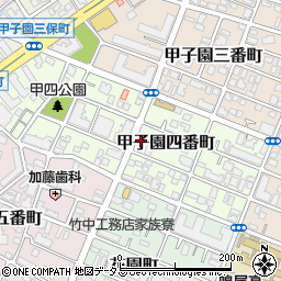 甲子園四番町テラスハウス周辺の地図