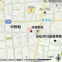 静岡県浜松市中央区中野町2052周辺の地図