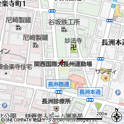 タイムズ長洲西通第３駐車場周辺の地図