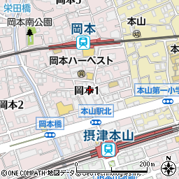 岡本スタービル周辺の地図