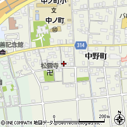 静岡県浜松市中央区中野町1997周辺の地図