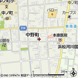 静岡県浜松市中央区中野町2039周辺の地図