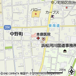 静岡県浜松市中央区中野町2070周辺の地図