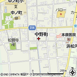 静岡県浜松市中央区中野町2030周辺の地図