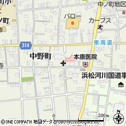 静岡県浜松市中央区中野町2077周辺の地図